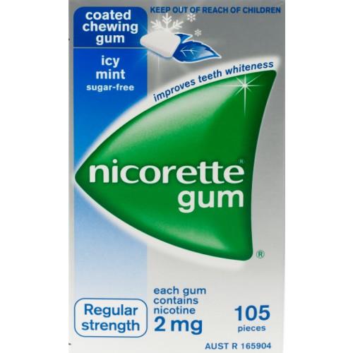 Nicorette Nicotine Gum 2mg Icy Mint (105 Pieces)
